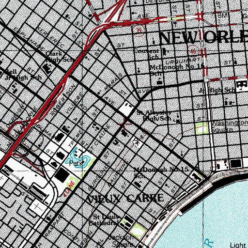 Topographic Map of Fort Saint Jean (historical), LA
