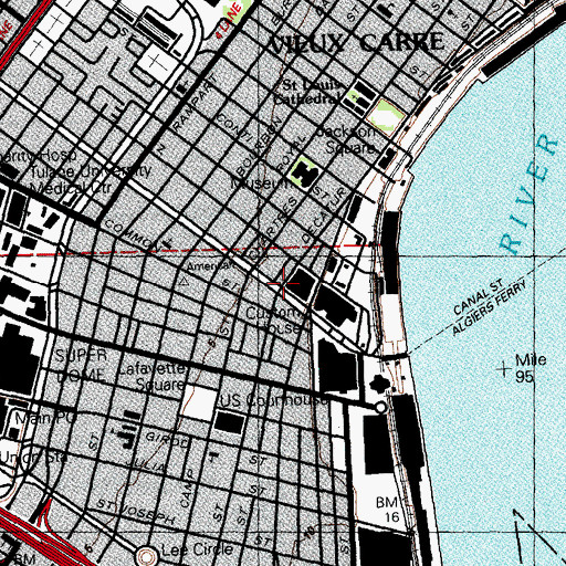 Topographic Map of Fort Saint Louis (historical), LA