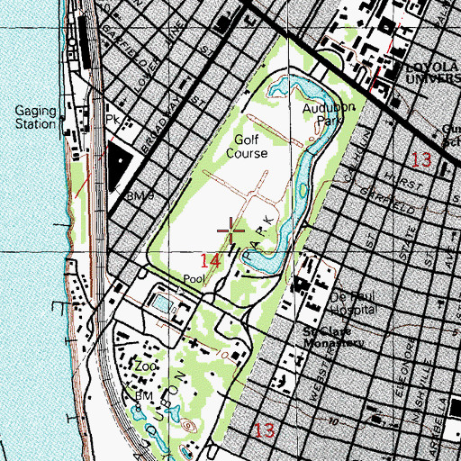 Topographic Map of Foucher Plantation (historical), LA