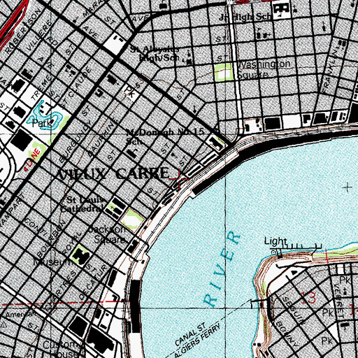 Topographic Map of French Market, LA
