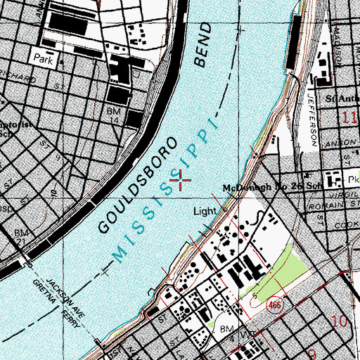 Topographic Map of Gouldsboro Bend, LA