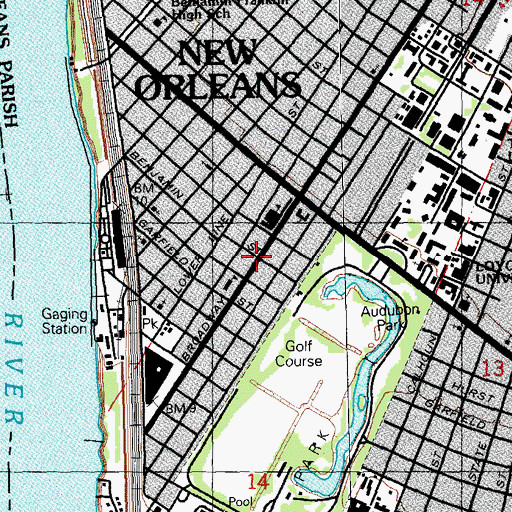 Topographic Map of Greenville, LA