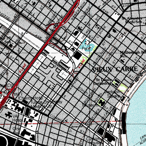 Topographic Map of Isolation Hospital (historical), LA