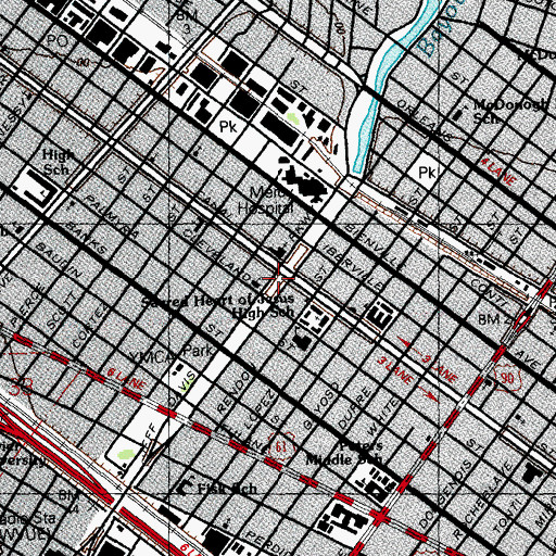 Topographic Map of Jefferson Davis Monument, LA