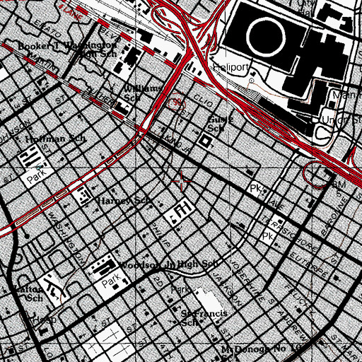 Topographic Map of Keller Market, LA
