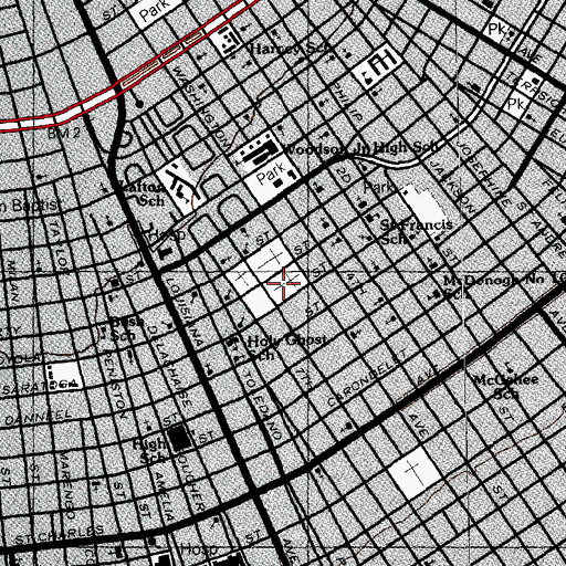 Topographic Map of Lafayette Cemetery Number 2, LA