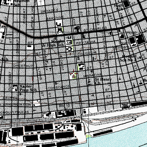 Topographic Map of Lawrence Square, LA