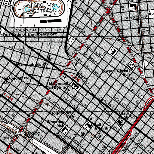 Topographic Map of Le Breton Market, LA