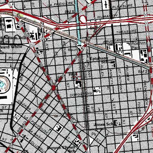 Topographic Map of Lincoln Cemetery (historical), LA