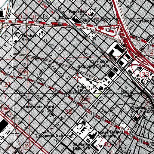 Topographic Map of Lincoln Park, LA