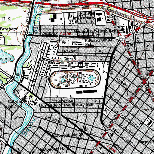 Topographic Map of Louisiana Jockey Club, LA