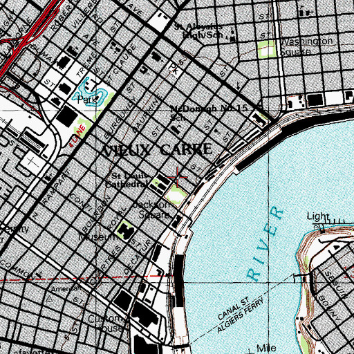 Topographic Map of Louisiana State Museum Library, LA