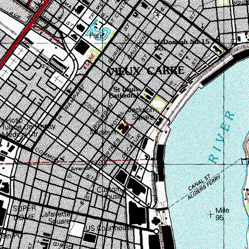 Topographic Map of Louisiana Wildlife Museum, LA