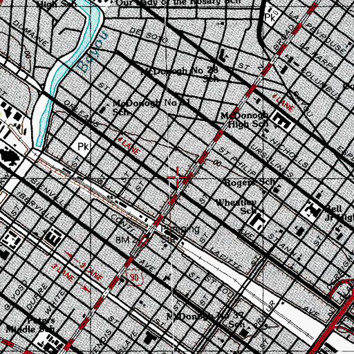 Topographic Map of Maestri Market, LA