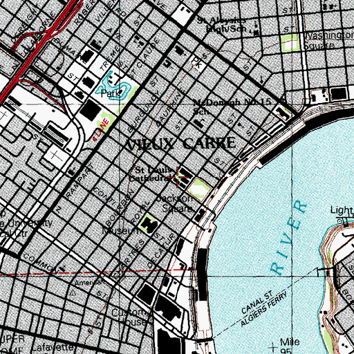 Topographic Map of New Orleans Arts and Craft Club, LA
