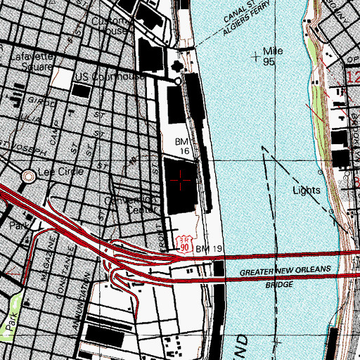 Topographic Map of New Orleans Convention Center, LA