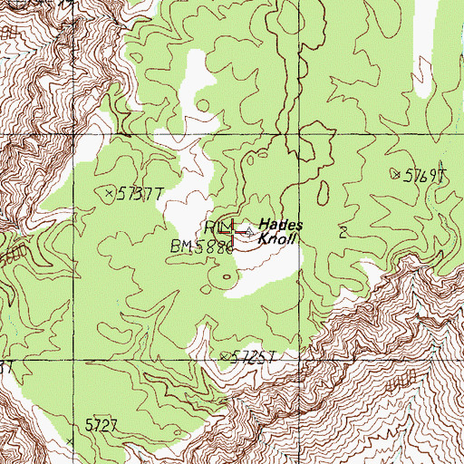 Topographic Map of Hades Knoll, AZ