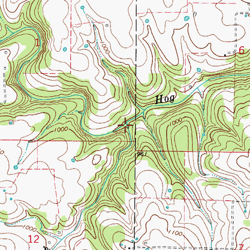 Topographic Map of Snowball Branch, AR