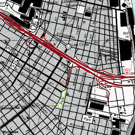 Topographic Map of New Orleans Female Asylum (historical), LA
