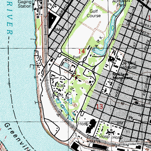 Topographic Map of Odenheimer Aquarium, LA