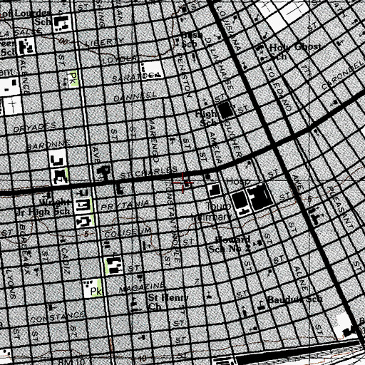 Topographic Map of Rayne Memorial United Methodist Church, LA