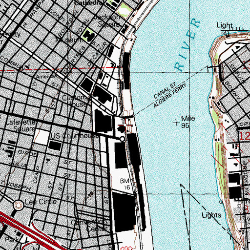 Topographic Map of Spanish Plaza, LA