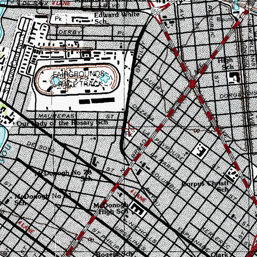 Topographic Map of Stallings Playground, LA