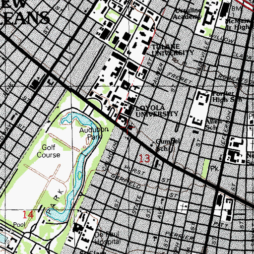Topographic Map of Temple Sinai, LA