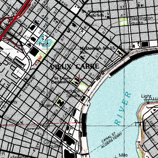 Topographic Map of The Presbytere, LA