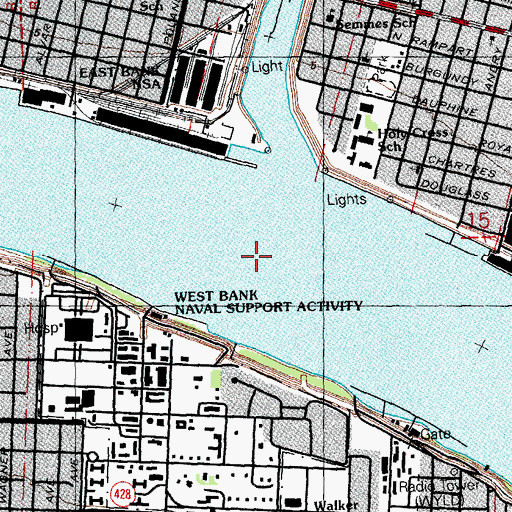 Topographic Map of Third District Reach, LA