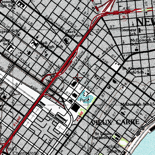 Topographic Map of Treme Community Center, LA