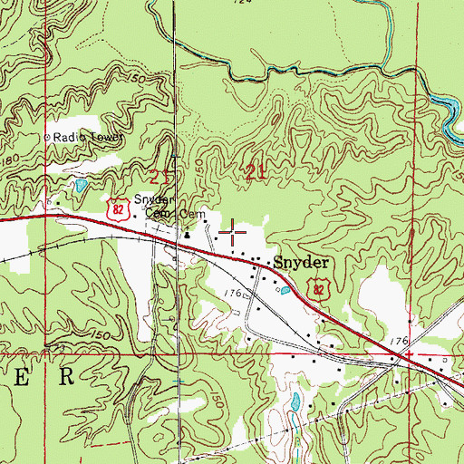 Topographic Map of Snyder, AR