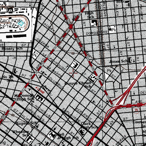 Topographic Map of Union Baptist Theological Seminary, LA