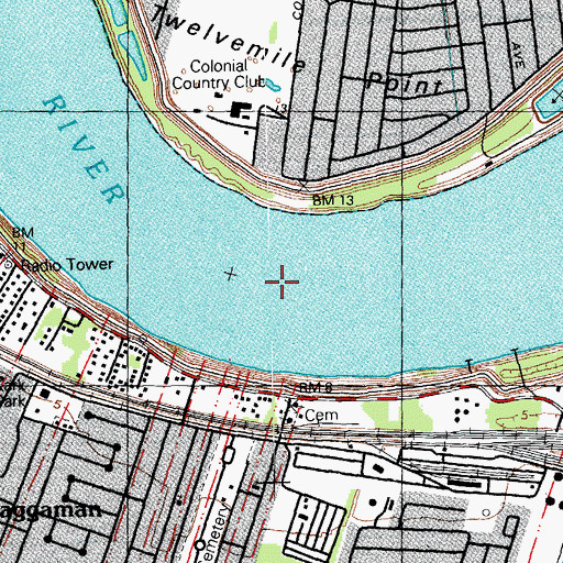 Topographic Map of Avondale Bend, LA