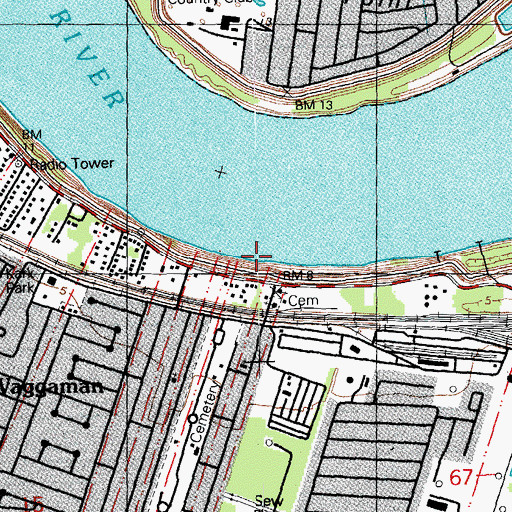 Topographic Map of Avondale Bend Revetment, LA