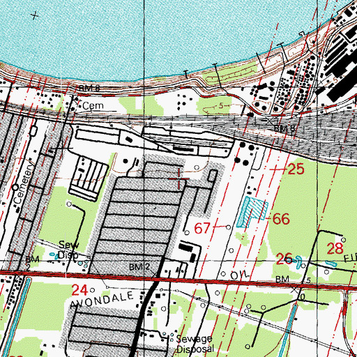 Topographic Map of Avondale Plantation (historical), LA