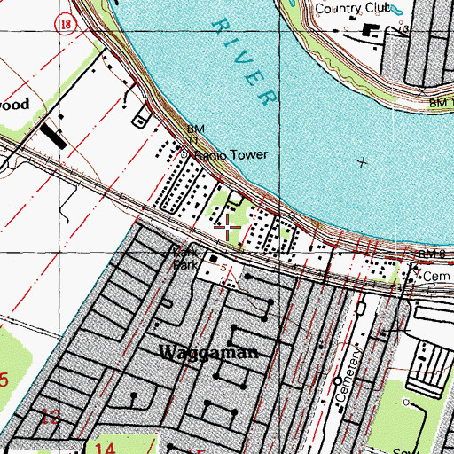 Topographic Map of Cedar Grove Plantation (historical), LA