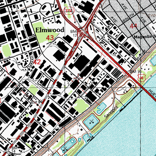 Topographic Map of Elmwood Plantation (historical), LA