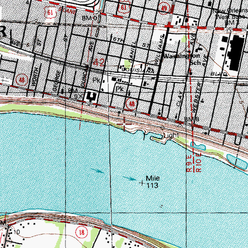 Topographic Map of Kenner Revetment, LA