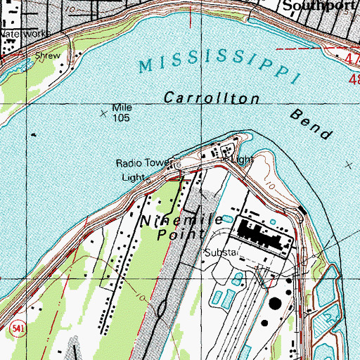 Topographic Map of Magnolia Lane Plantation (historical), LA