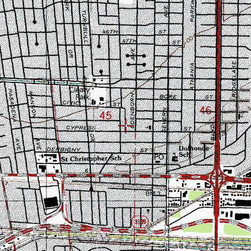 Topographic Map of Metairie Terrace, LA