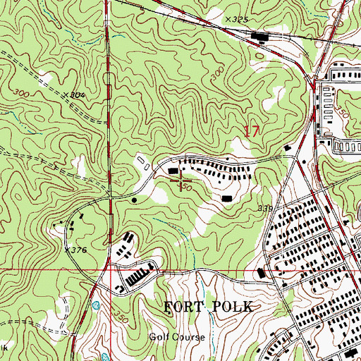 Topographic Map of Bayne - Jones Army Community Hospital, LA