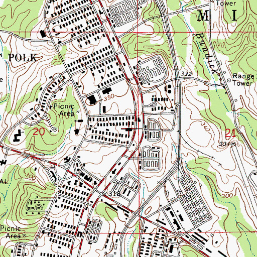 Topographic Map of Cummins Gym, LA