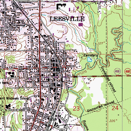 Topographic Map of East Side, LA