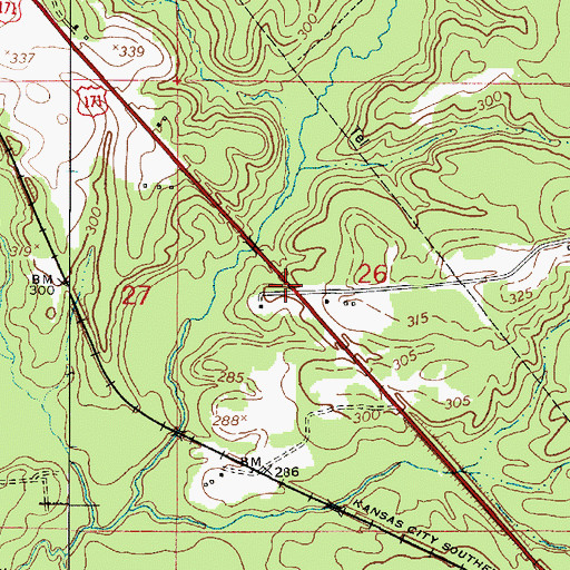 Topographic Map of Everett (historical), LA