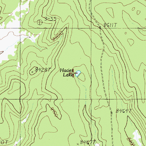 Topographic Map of Hades Lake, AZ