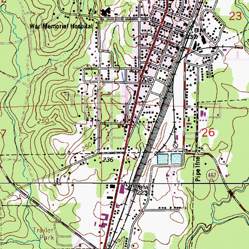 Topographic Map of First Assembly of God Church, LA