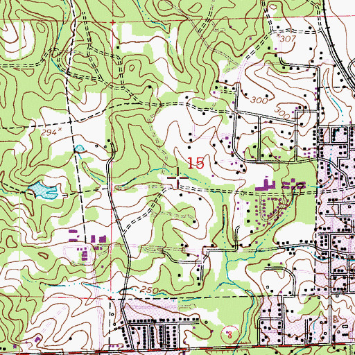 Topographic Map of Frank Bell Subdivision, LA