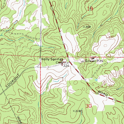 Topographic Map of Holly Springs Church (historical), LA