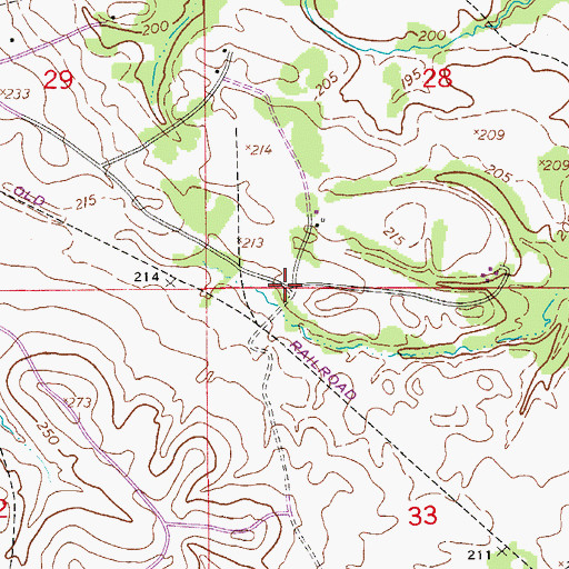 Topographic Map of Hood, LA